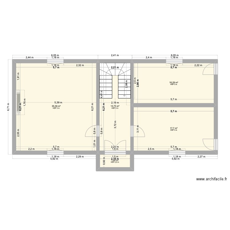 ETAGE chez nous. Plan de 5 pièces et 85 m2