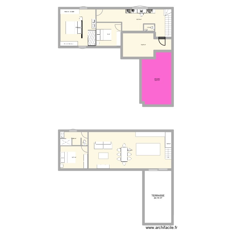 Surélévation appart. Plan de 0 pièce et 0 m2