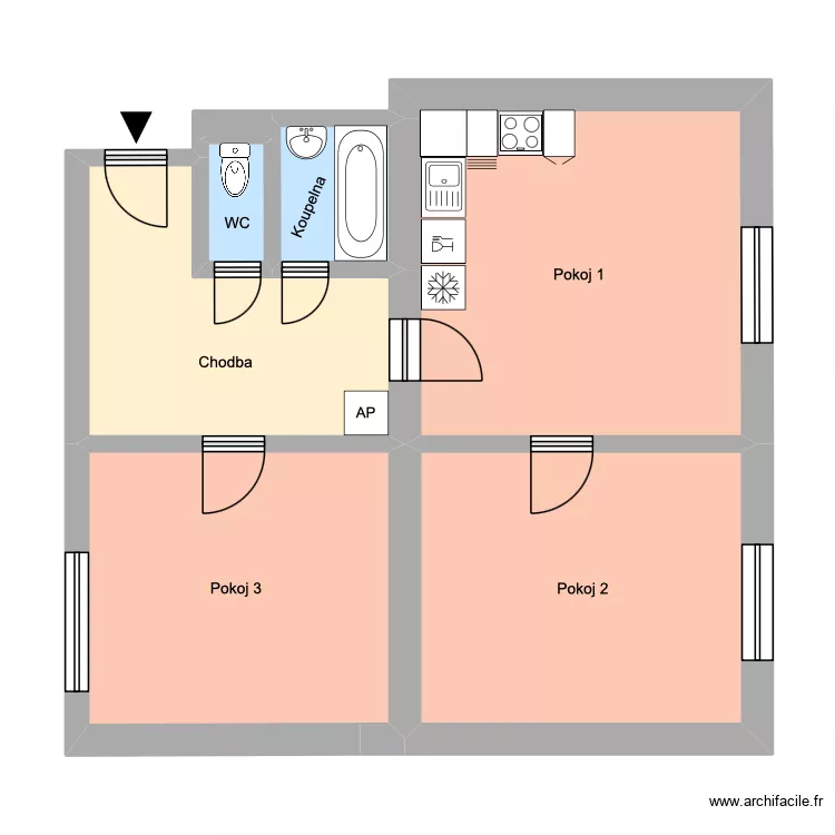Matěje Kopeck&eacute;ho 516, byt 15. Plan de 11 Pièces et 181 m²