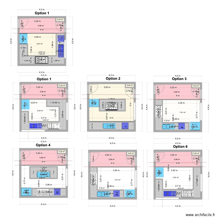 Cuisine Amenagement Final. Plan de 33 pièces et 116 m2
