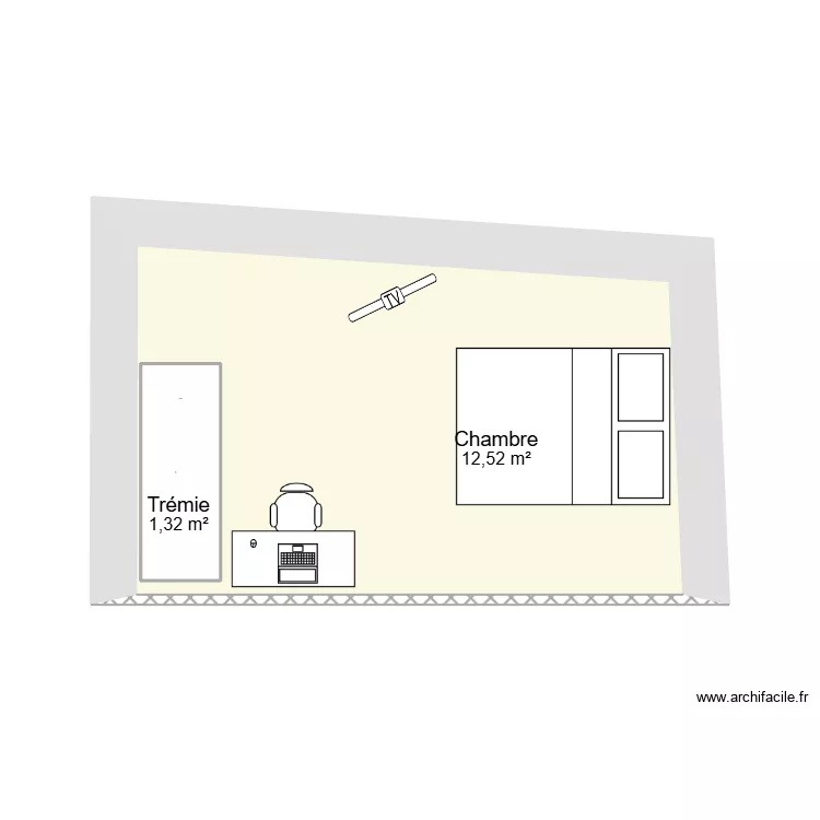 Plan RDC (VARIANTE 1). Plan de 17  et 169 m²
