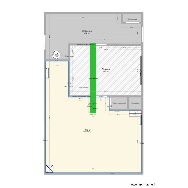 Sous-sol-non-meublé. Plan de 0 pièce et 0 m2
