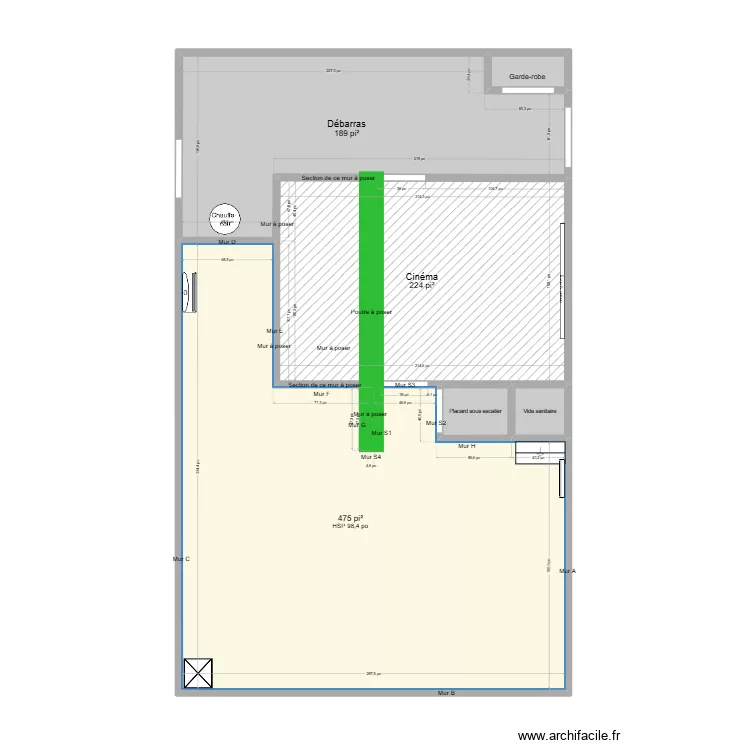 Sous-sol-non-meublé. Plan de Sous-sol-non-meublé. Plan de