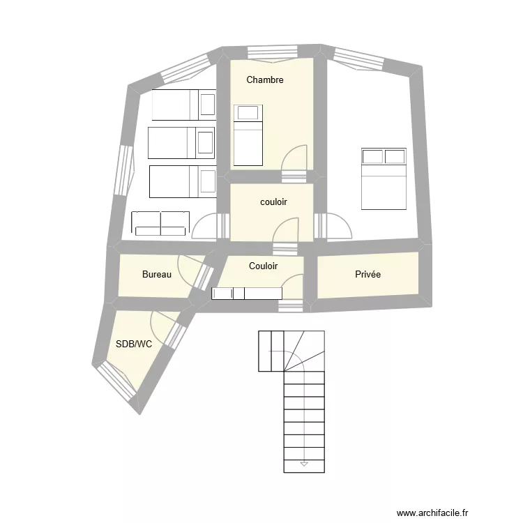 6 place L&eacute;on Gambetta. Plan de 6  et 12 m²