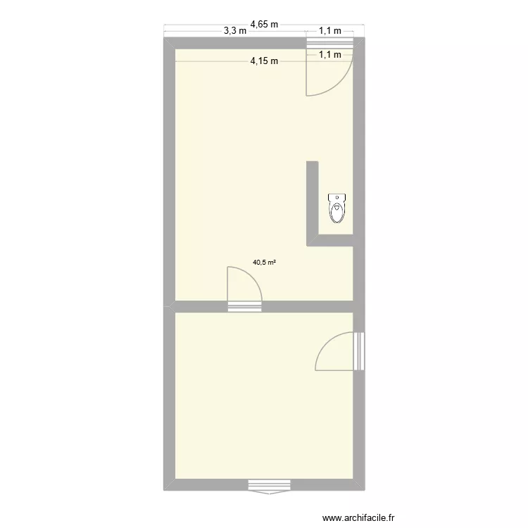 SALON DE TOILLETAGE. Plan de 1 pièce et 41 m²