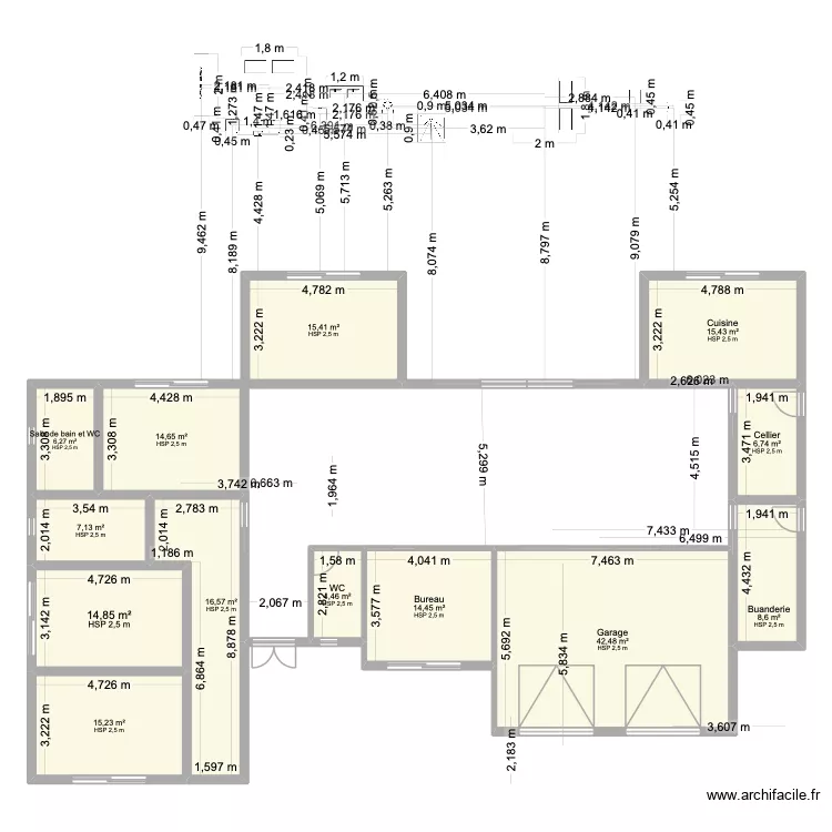 PLAN DEFINITIF 2 ESSAI garage ouest. Plan de 13 pièces et 182 m² PLAN DEFINITIF 2 ESSAI garage ouest. Plan de 13 pièces et 182 m²