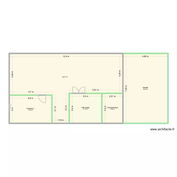 Plan Grange RDC. Plan de 5 et 129 m² Plan Grange RDC. Plan de 5 et 129 m²