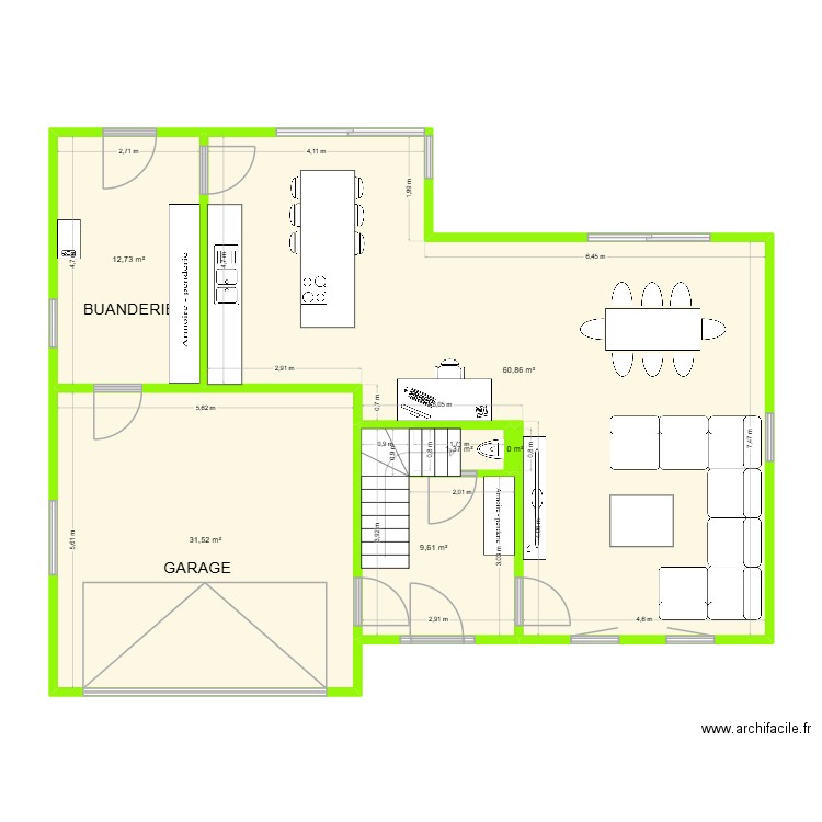 TOMASELLI ESQ REZ. Plan de 6 pièces et 116 m2