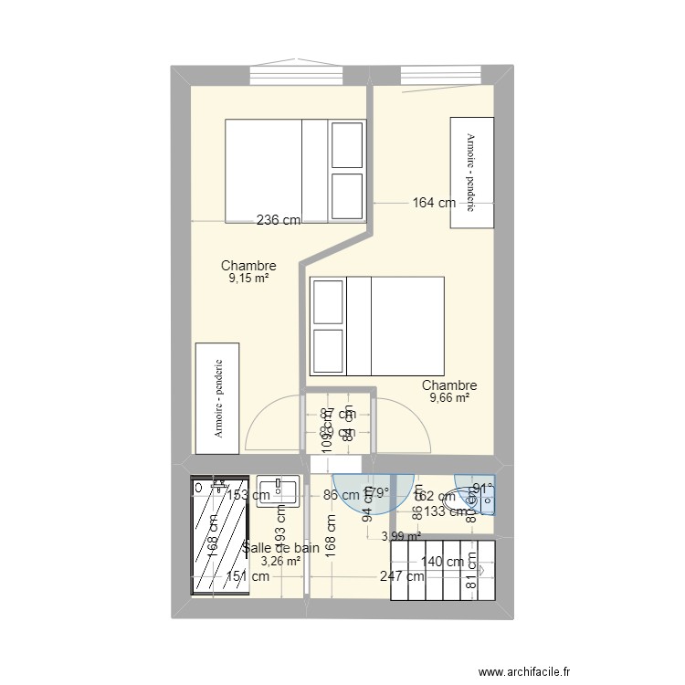 LEVY ALAIN . Plan de 4 pièces et 26 m2