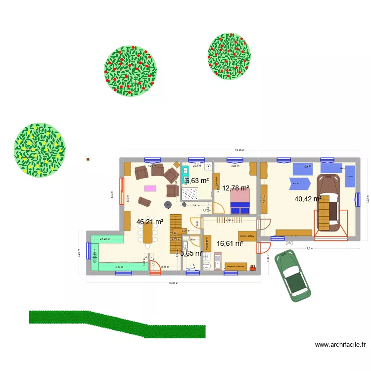version fx sans la citerne. Plan de 12  et 255 m²