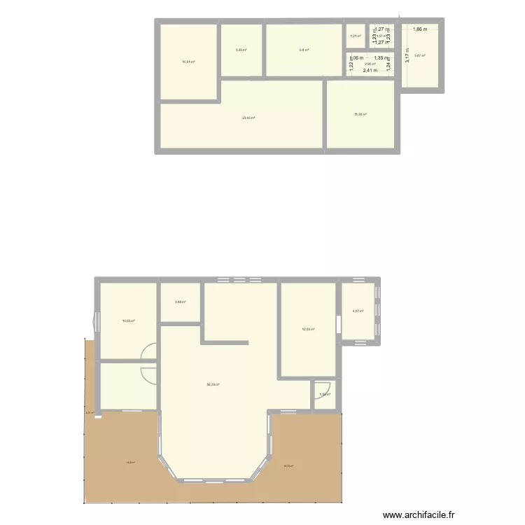 Plan premier. Plan de 15 Pièces et 162 m²