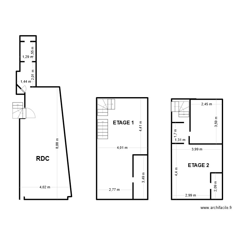Plans Coté L'Atelier des Talents Lucon. Plan de 1 pièce et 32 m2