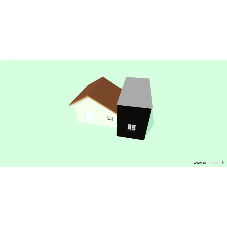 EXTENSION GARAGEK. Plan de 4 pièces et 55 m2