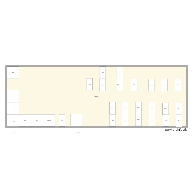 chapiteau. Plan de 1 pièce et 299 m2