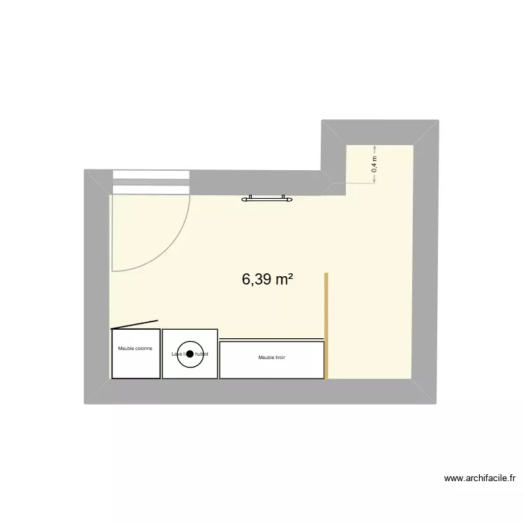 SALLE DE BAIN2. Plan de 1 Pièce et 6 m² SALLE DE BAIN2. Plan de 1 Pièce et 6 m²