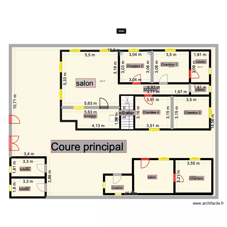 Papa sa. Plan de 14  et 400 m²