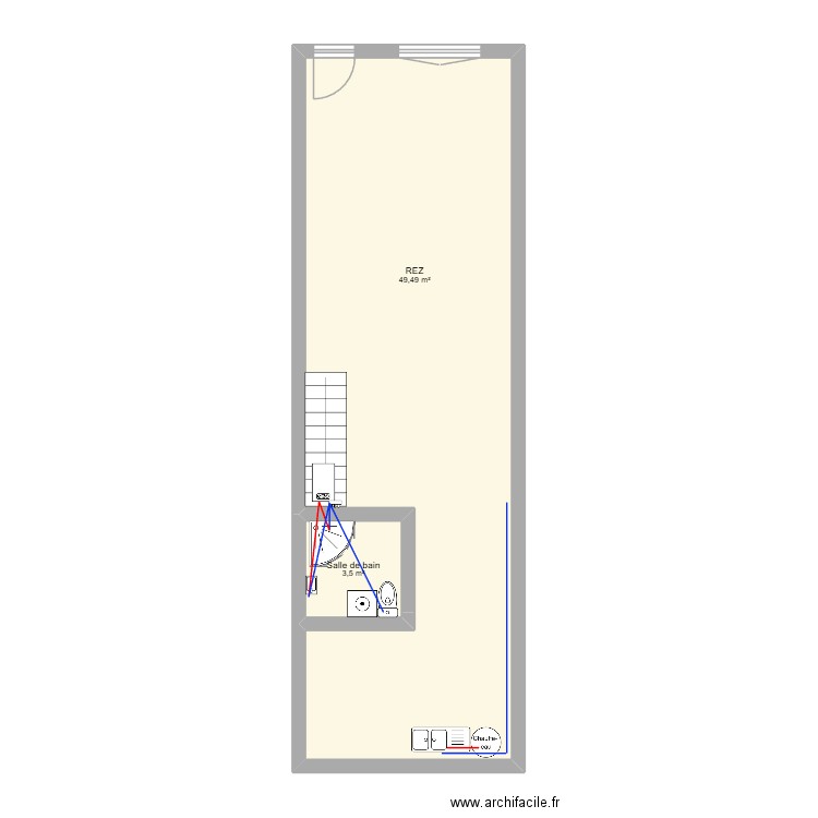 isham rez. Plan de 2 pièces et 53 m2