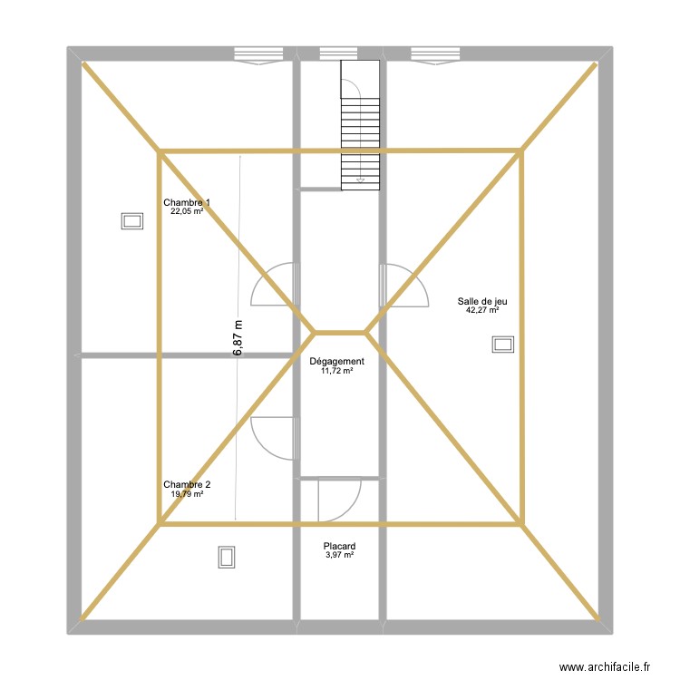 Toto R+1 Edl 1. Plan de 5 pièces et 100 m2