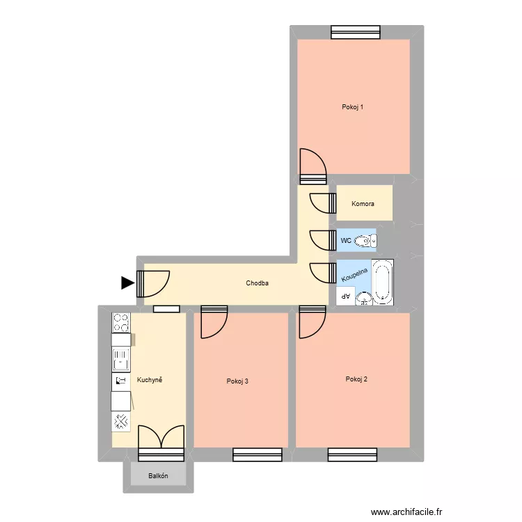 Hlavn&iacute; tř&iacute;da 700, byt 16. Plan de 16  et 192 m²