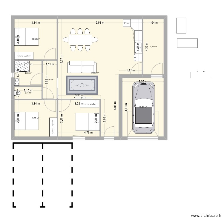 plan Vauchretien garage inclu. Plan de 8 pièces et 103 m2