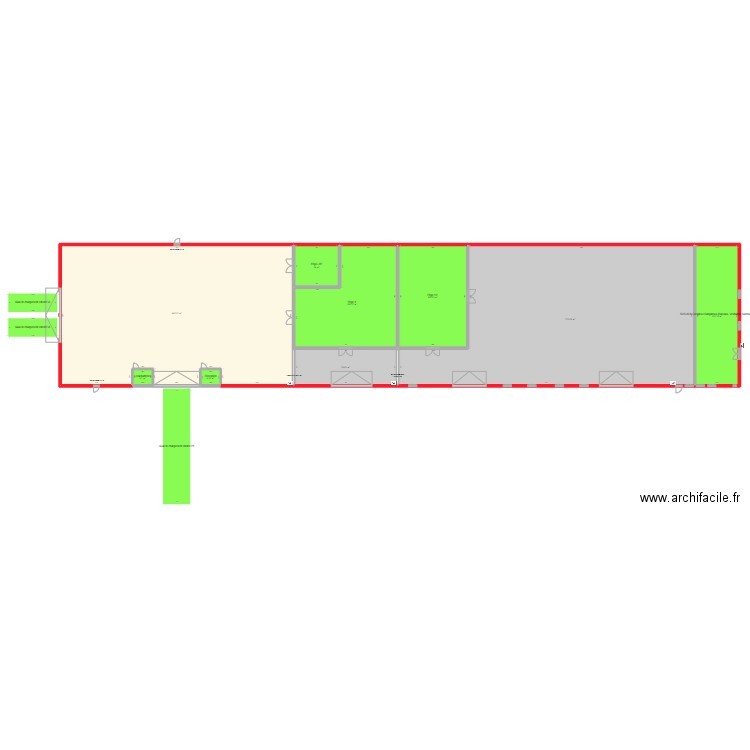 BANQUE ALIMENTAIRE - projet. Plan de 12 pièces et 2123 m2