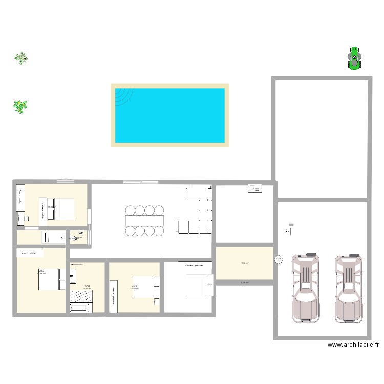 717. Plan de 7 pièces et 73 m2
