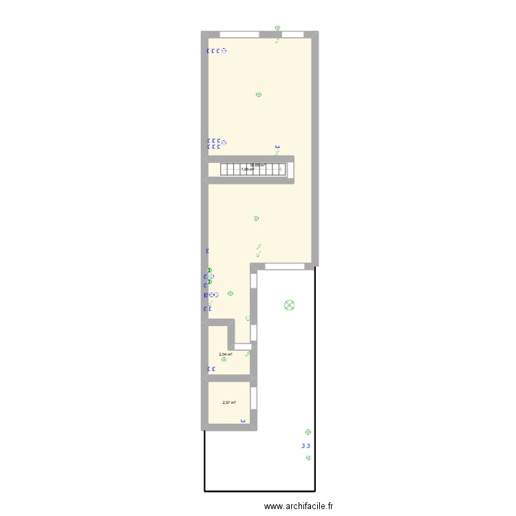 stere. Plan de 21 pièces et 178 m2