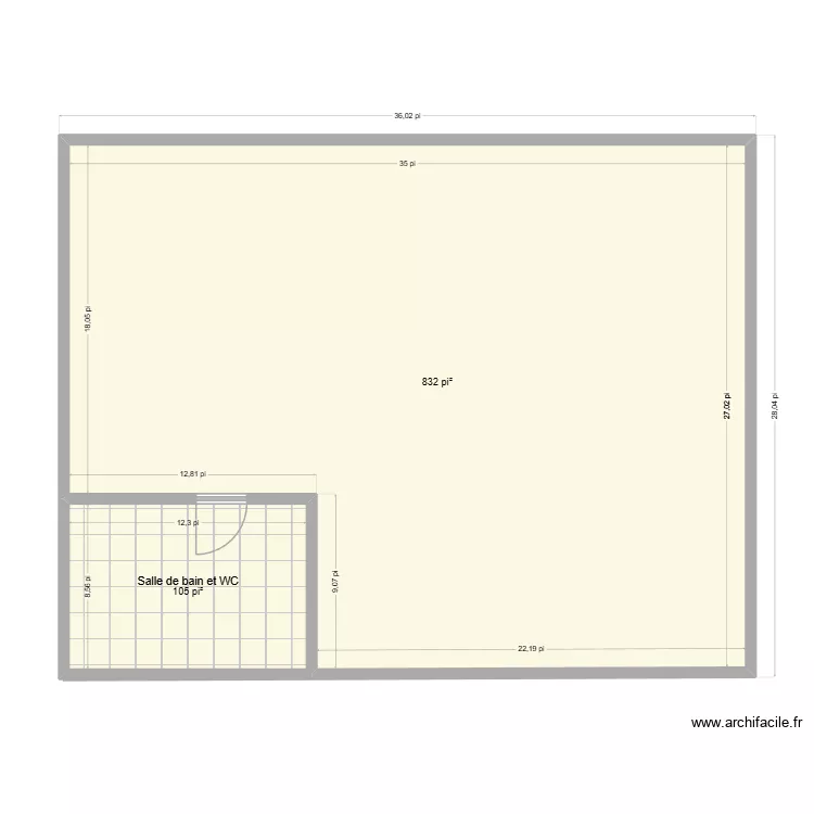 R&eacute;no toit cath&eacute;drale. Plan de 2  et 87 m²