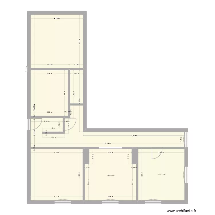 appart 1er gauche etape 2. Plan de 5 pièces et 98 m²