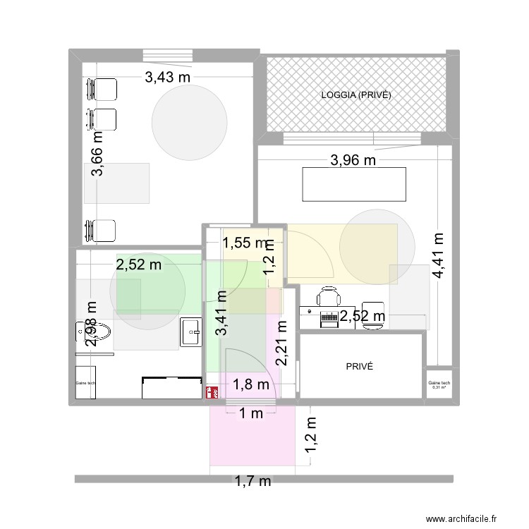 CabBIS. Plan de 6 pièces et 48 m2