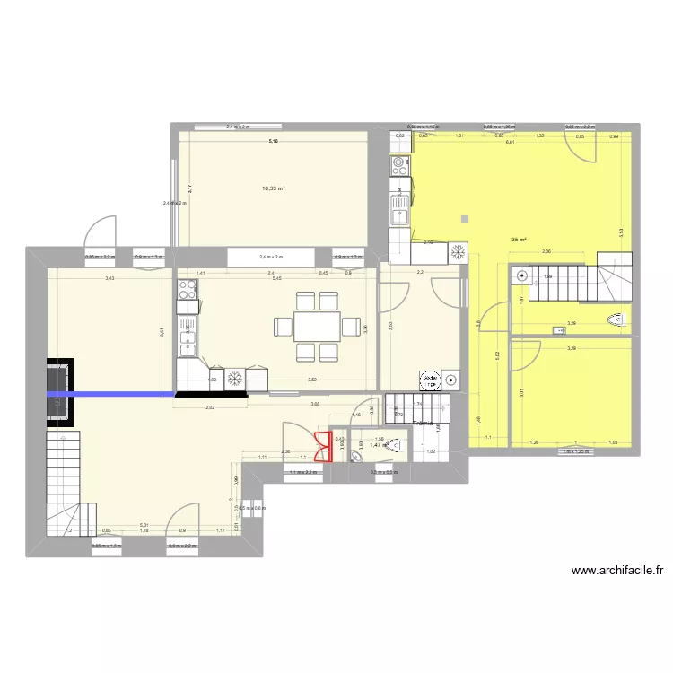 Plan rdc audierne projeté exttension. Plan de 8 Pièces et 130 m² Plan rdc audierne projeté exttension. Plan de 8 Pièces et 130 m²