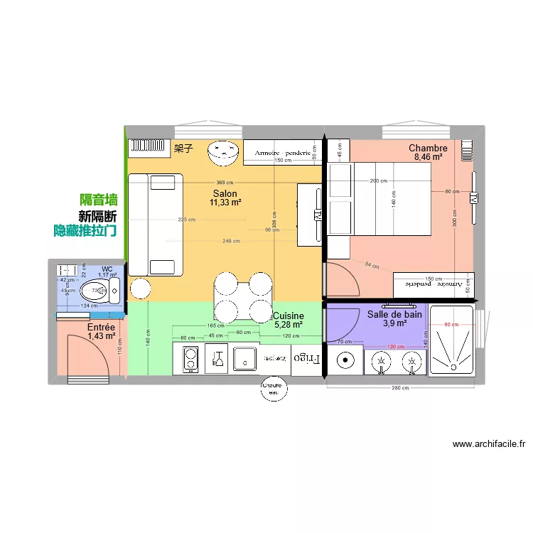 Javel-faux plafonds. Plan de 