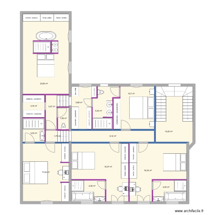 CHATEAUBRIAND R+1 PRO V3. Plan de 16 pièces et 137 m2