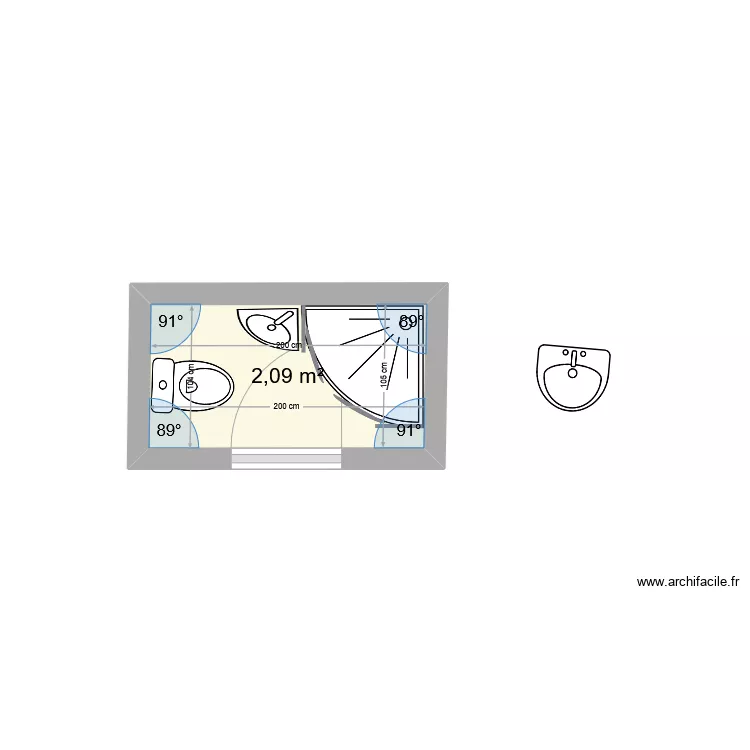 WC Ext&eacute;rieur. Plan de 