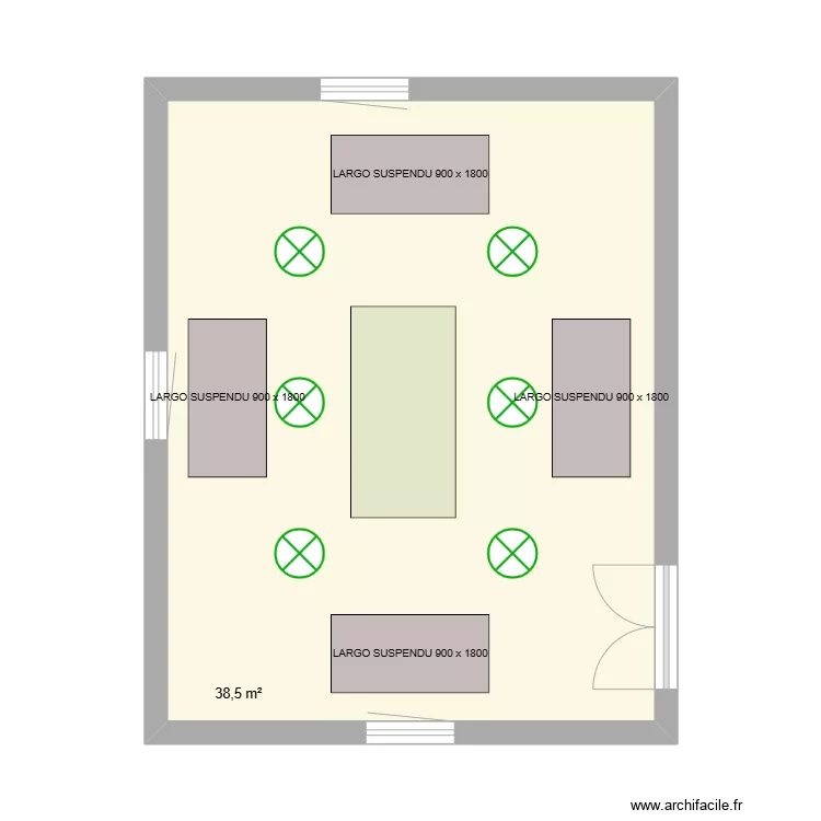 SALLE DE DETENTE. Plan de 
