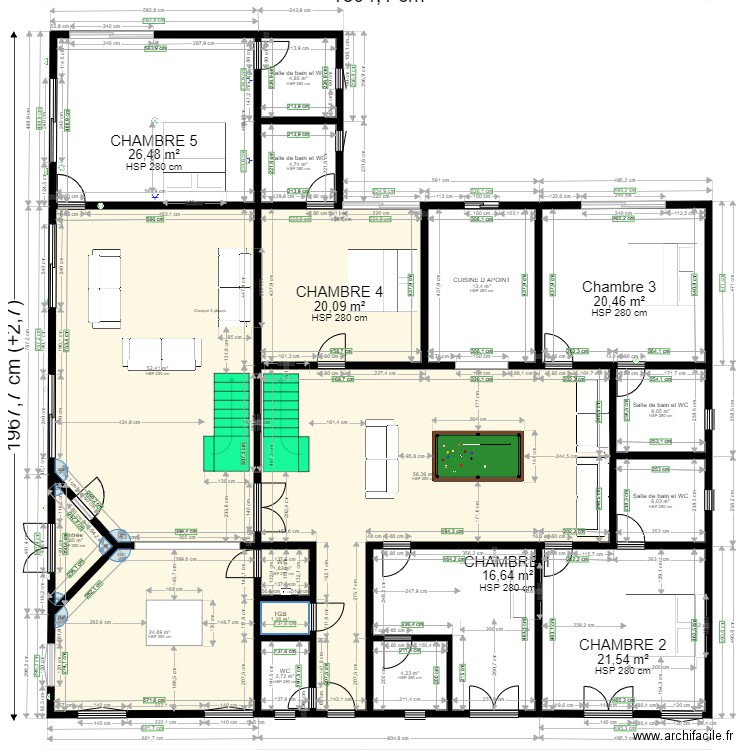 perfect . Plan de 18 pièces et 287 m2