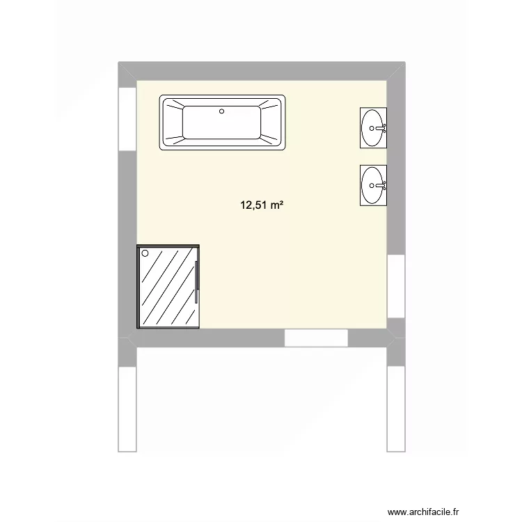 Salle de bain Espinette. Plan de 