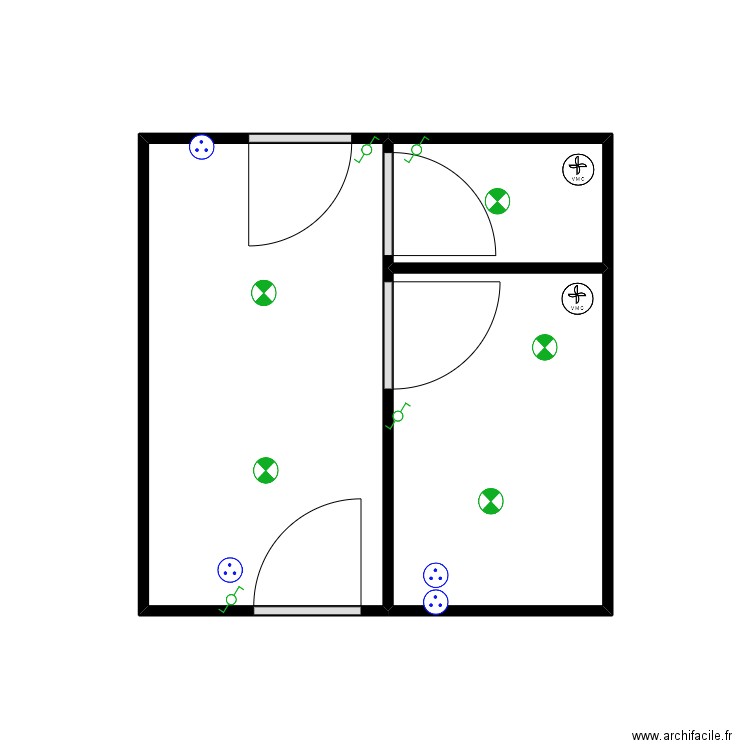 Dépot. Plan de 3 pièces et 11 m2