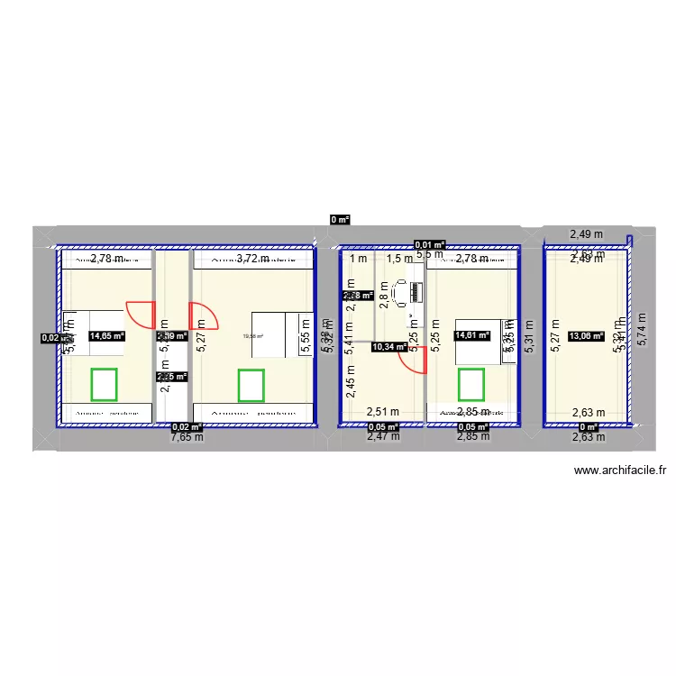 &eacute;tage bois bautier. Plan de 16  et 83 m²