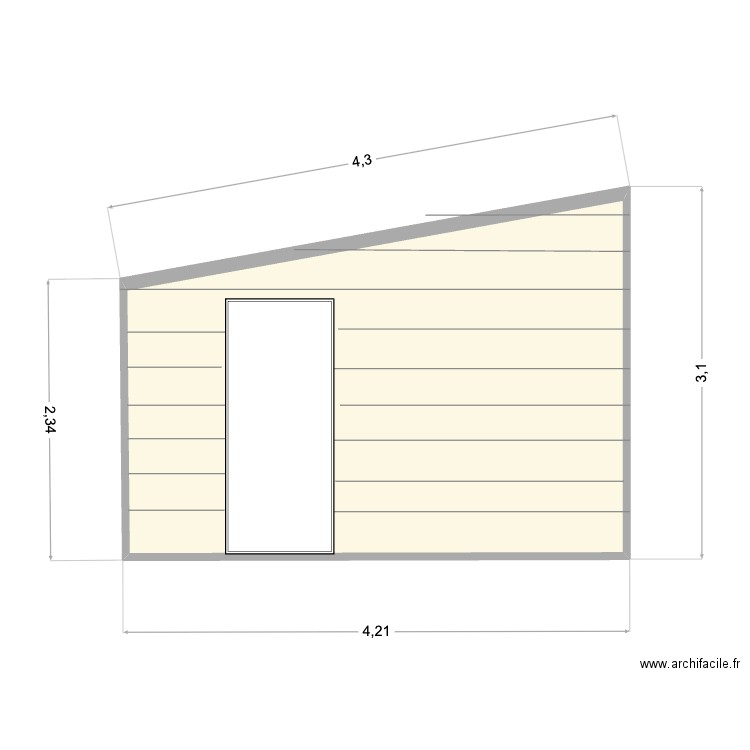 facade nouvel abri bois 140325. Plan de 1 pièce et 11 m2