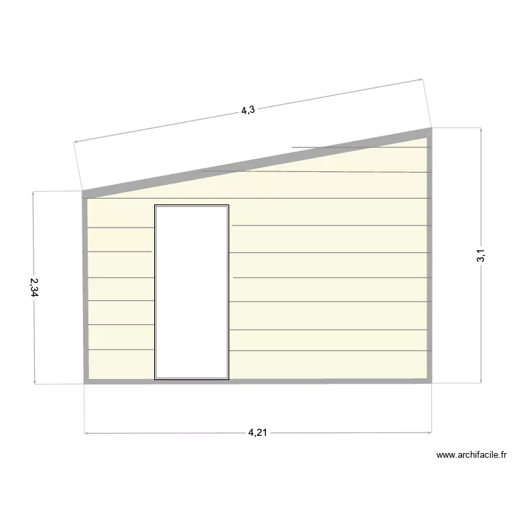 facade nouvel abri bois 140325. Plan de 