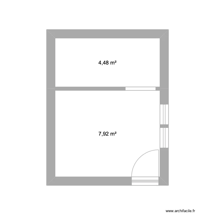 plan salle. Plan de 2  et 12 m²