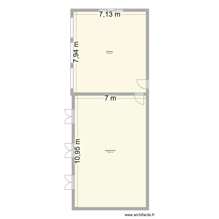 rez de jardin. Plan de 2 et 133 m² rez de jardin. Plan de 2 et 133 m²