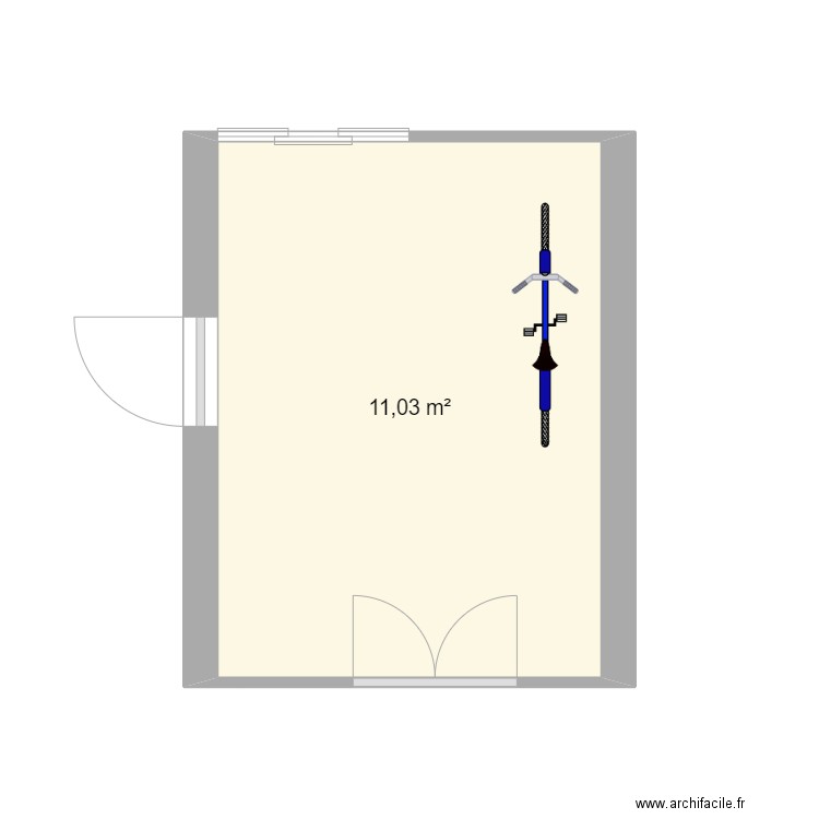 Pain Cave. Plan de 1 pièce et 11 m2