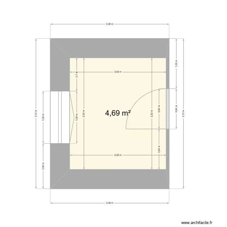 Salle d'eau. Plan de 