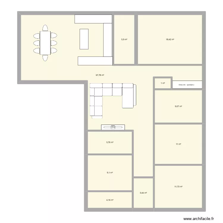 v11. Plan de 11  et 147 m²