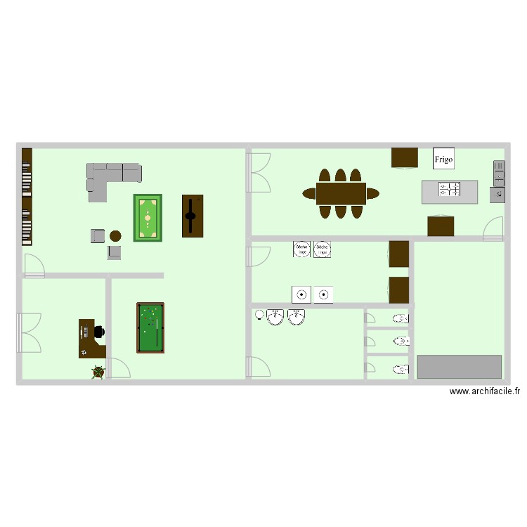 Plan de l'office version 2. Plan de 5 pièces et 286 m2