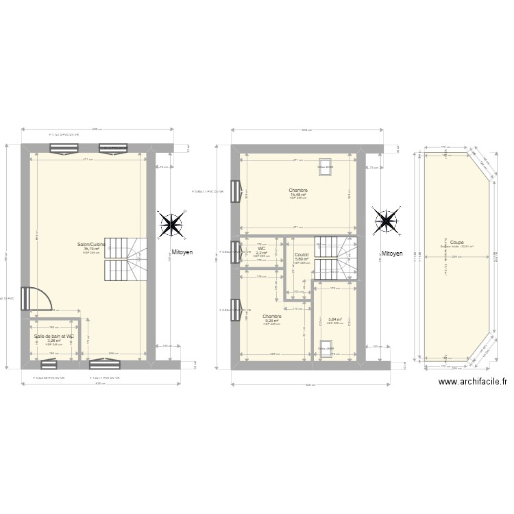 ML24006431 MORGANTI. Plan de 7 pièces et 77 m2