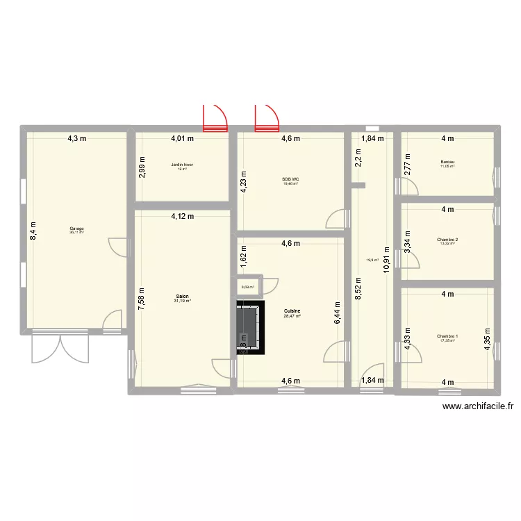 Maison Gaelle Antoine am&eacute;nagements. Plan de 10  et 190 m²
