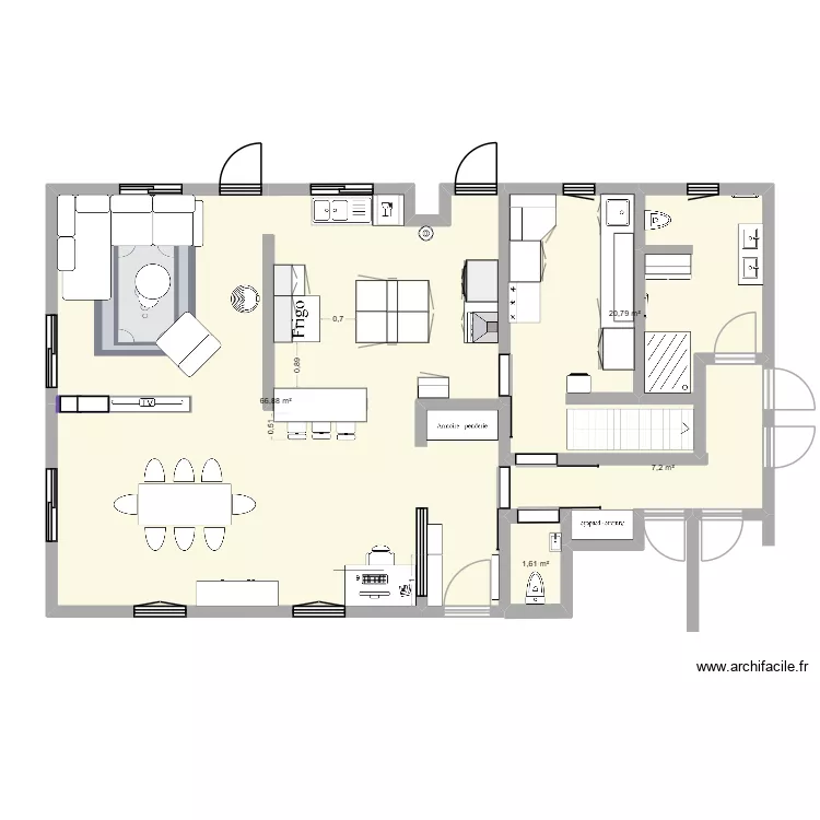 Plan de sol 7. Plan de 4  et 96 m²